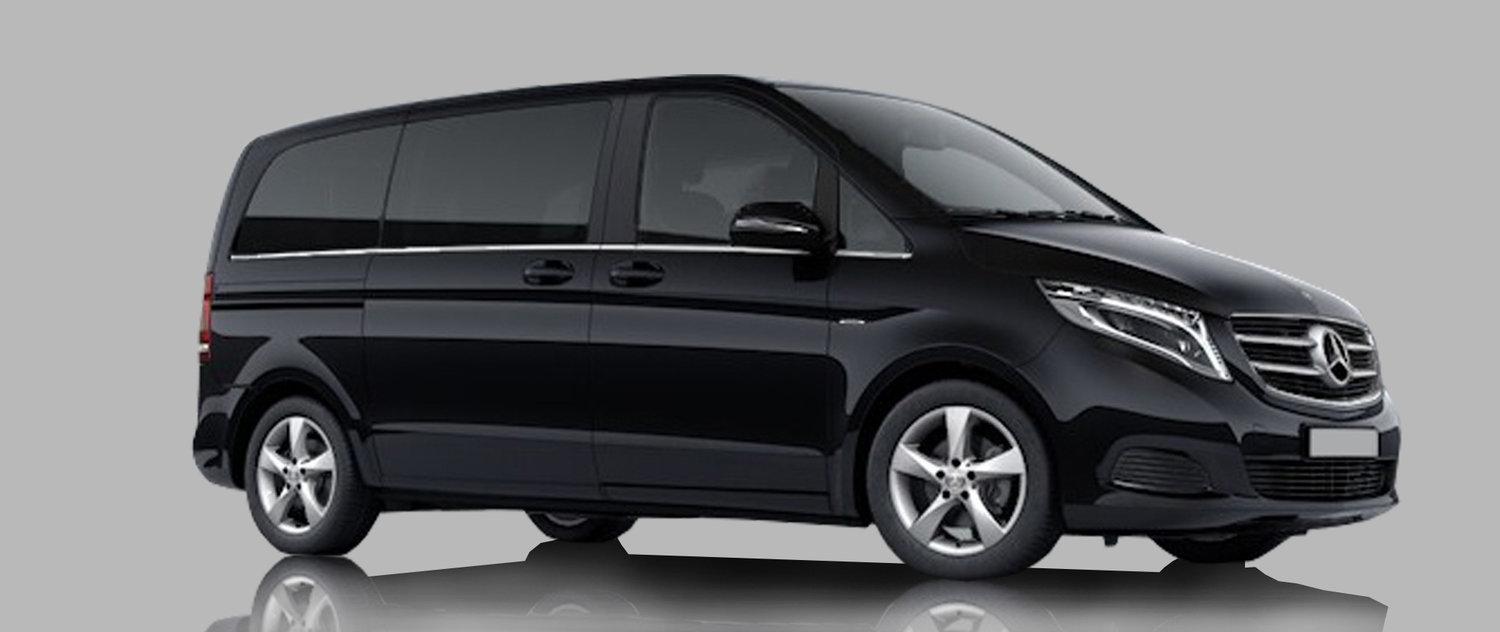 Image of the Mercedes V class, one of the cars we use for our services